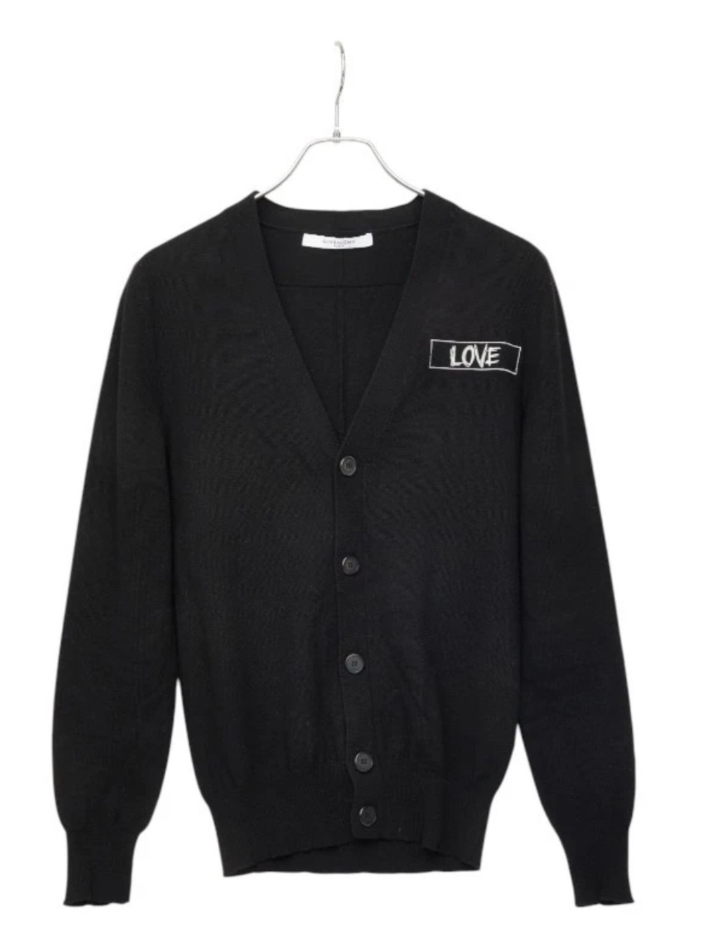 Black Love Cardigan Sweater with Embroidered Detail Givenchy Label